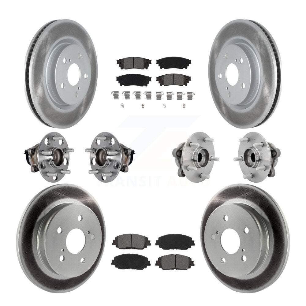 Hub Bearing Coated Disc Brake Rotor & Pads Front Rear Kit (10Pc) For Toyota C-HR