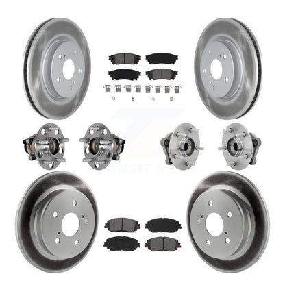 Hub Bearing Coated Disc Brake Rotor & Pads Front Rear Kit (10Pc) For Toyota C-HR