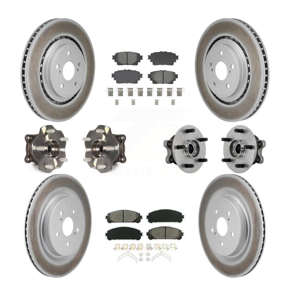 Hub Bearing Coat Brake Rotor Pad Front Rear Kit (10Pc) For Toyota Highlander AWD