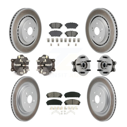 Hub Bearing Coat Brake Rotor Pad Front Rear Kit (10Pc) For Toyota Highlander AWD