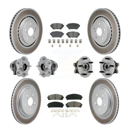 Hub Bearing Coat Brake Rotor Pad Front Rear Kit (10Pc) For Toyota Highlander FWD