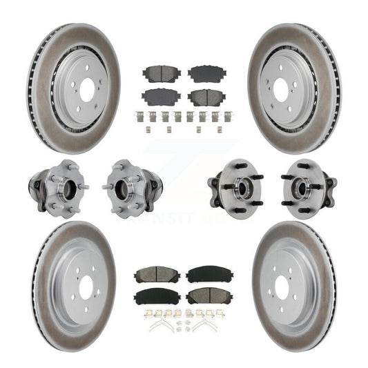 Hub Bearing Coat Brake Rotor Pad Front Rear Kit (10Pc) For Toyota Highlander FWD