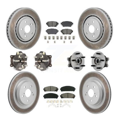 Hub Bearing Coated Brake Rotor & Pad Front Rear Kit (10Pc) For Toyota Sienna AWD