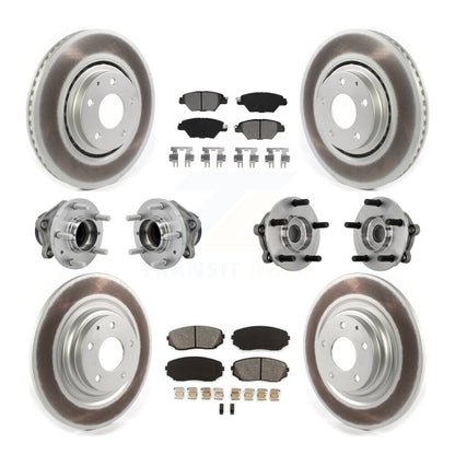 Hub Bearing Coat Brake Rotor Pads Front Rear Kit (10Pc) For 16-21 Mazda CX-9 FWD