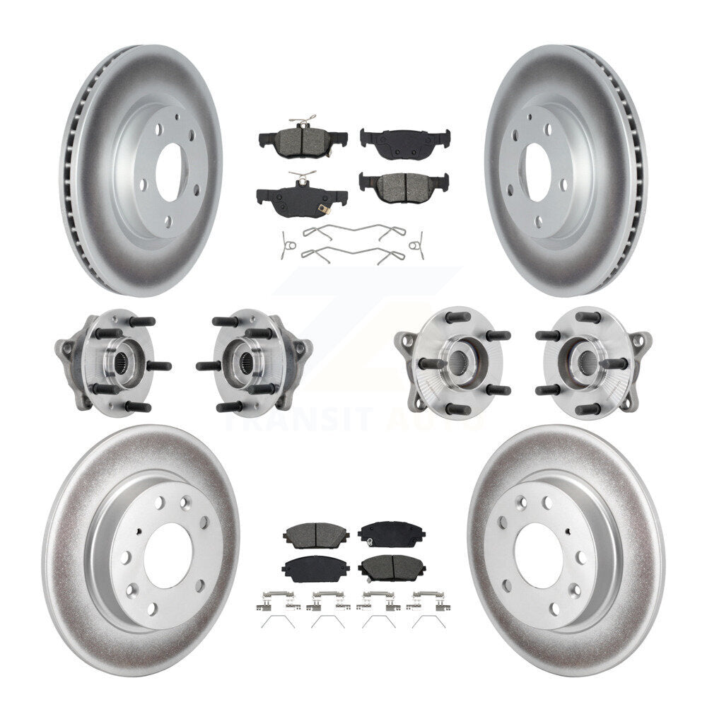 Hub Bearing Coat Brake Rotor Pad Front Rear Kit (10Pc) For 20-22 Mazda CX-30 AWD