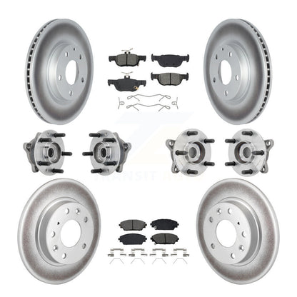 Hub Bearing Coat Brake Rotor Pad Front Rear Kit (10Pc) For 20-22 Mazda CX-30 AWD