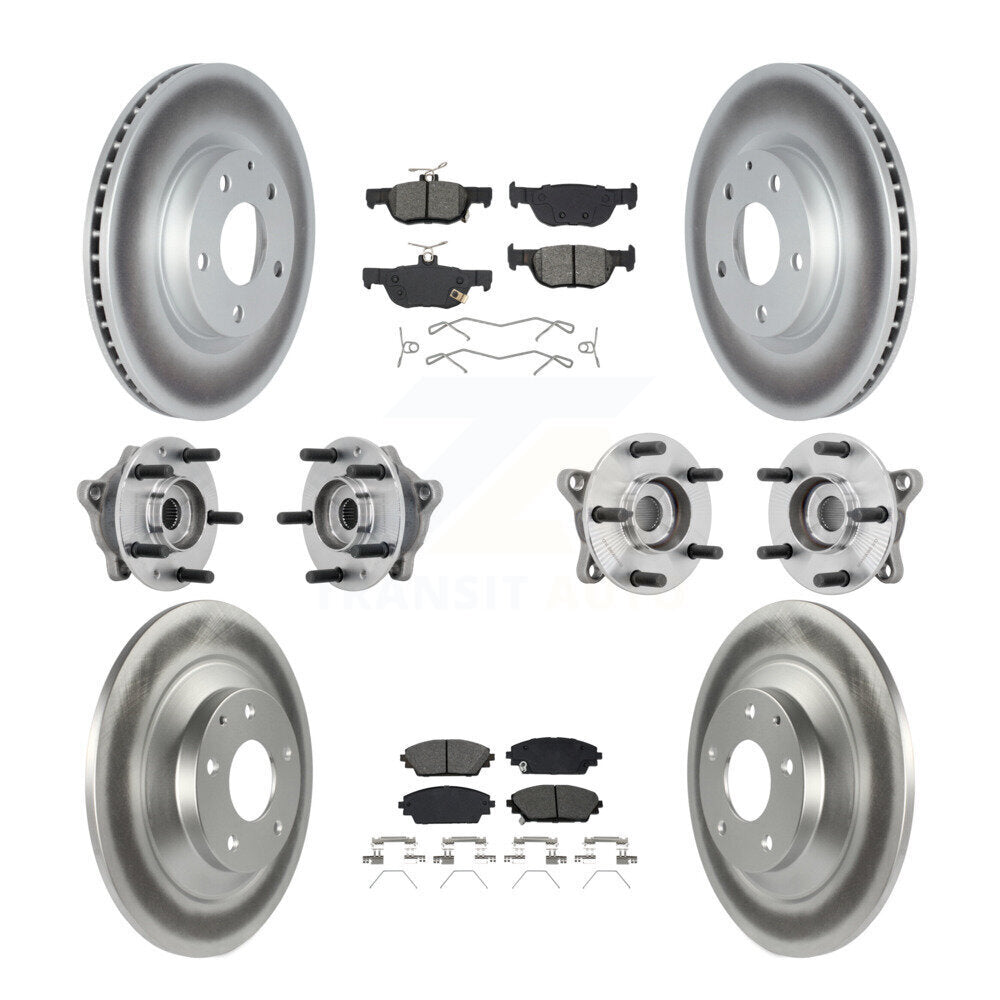 Hub Bearing Coat Brake Rotor Pad Front Rear Kit (10Pc) For 20-22 Mazda CX-30 AWD