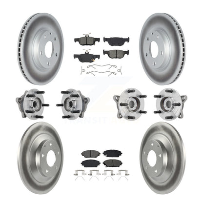 Hub Bearing Coat Brake Rotor Pad Front Rear Kit (10Pc) For 20-22 Mazda CX-30 AWD