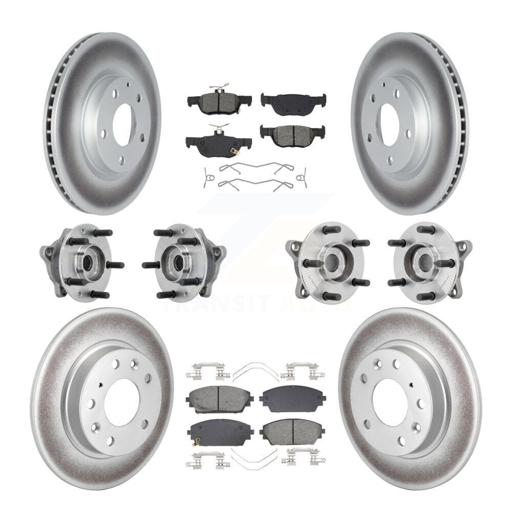Hub Bearing Coat Brake Rotor Pad Front Rear Kit (10Pc) For 2021-2022 Mazda 3 AWD