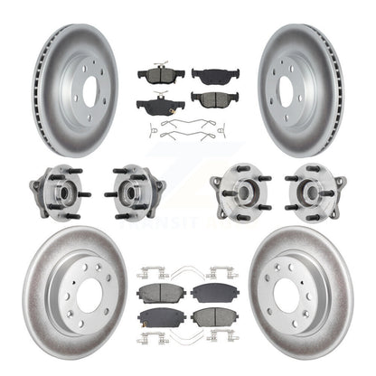 Hub Bearing Coat Brake Rotor Pad Front Rear Kit (10Pc) For 2021-2022 Mazda 3 AWD