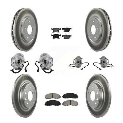 Hub Bearing Coated Brake Rotor & Pad Front Rear Kit (10Pc) For Chrysler Pacifica