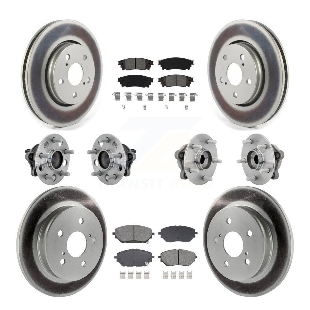 Hub Bearing Coated Disc Brake Rotor & Pads Front Rear Kit (10Pc) For Toyota C-HR