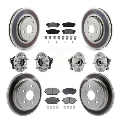 Hub Bearing Coated Disc Brake Rotor & Pads Front Rear Kit (10Pc) For Toyota C-HR