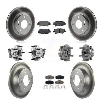 Hub Bearing Coat Brake Rotor Pads Front Rear Kit (10Pc) For Kia Forte Hyundai GT