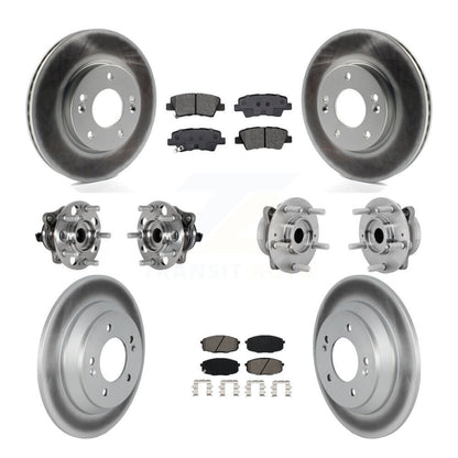 Hub Bearing Coated Disc Brake Rotor & Pad Front Rear Kit (10Pc) For Hyundai Kona