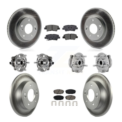 Hub Bearing Coated Disc Brake Rotor & Pad Front Rear Kit (10Pc) For Hyundai Kona