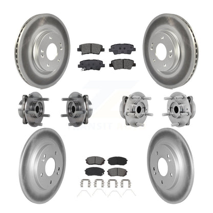 Hub Bearing Coat Brake Rotor Pad Front Rear Kit (10Pc) For 2022 Hyundai Kona AWD