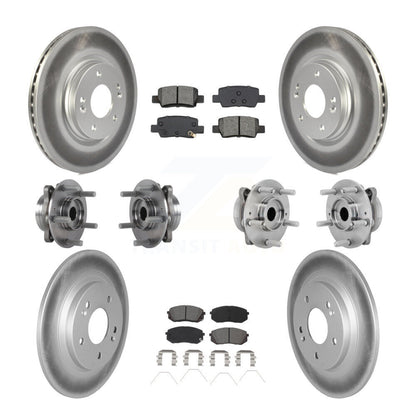 Hub Bearing Coated Disc Brake Rotor And Pad Front Rear Kit (10Pc) For Kia Seltos