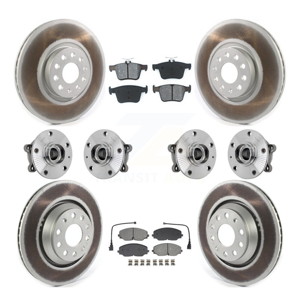 Hub Bearing Coat Brake Rotor Pads Front Rear Kit (10Pc) For Volkswagen Atlas AWD