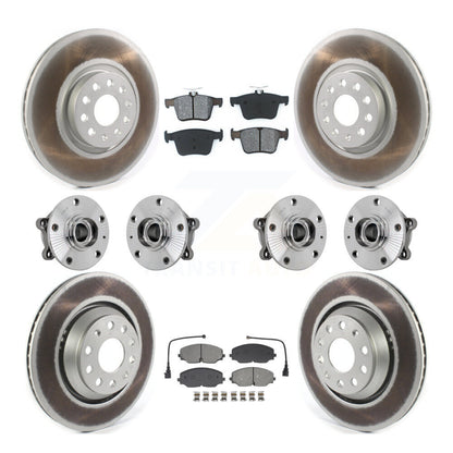 Hub Bearing Coat Brake Rotor Pads Front Rear Kit (10Pc) For Volkswagen Atlas AWD