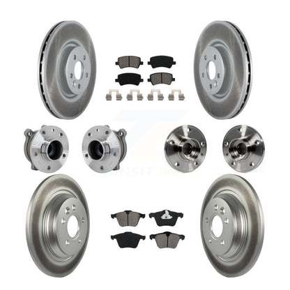 Hub Bearing Coated Disc Brake Rotor Pads Front Rear Kit (10Pc) For Volvo S60 V70