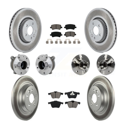 Hub Bearing Coated Disc Brake Rotor Pads Front Rear Kit (10Pc) For Volvo S60 V70