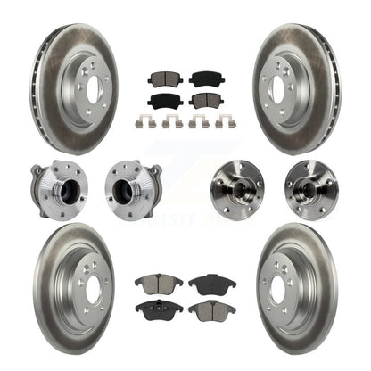 Hub Bearing Coated Brake Rotor Pad Front Rear Kit (10Pc) For 13-14 Volvo S60 FWD