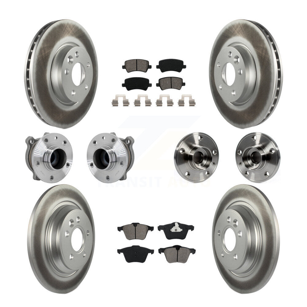 Hub Bearing Coated Disc Brake Rotor And Pads Front Rear Kit (10Pc) For Volvo V70