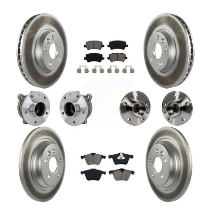 Hub Bearing Coated Disc Brake Rotor And Pads Front Rear Kit (10Pc) For Volvo V70