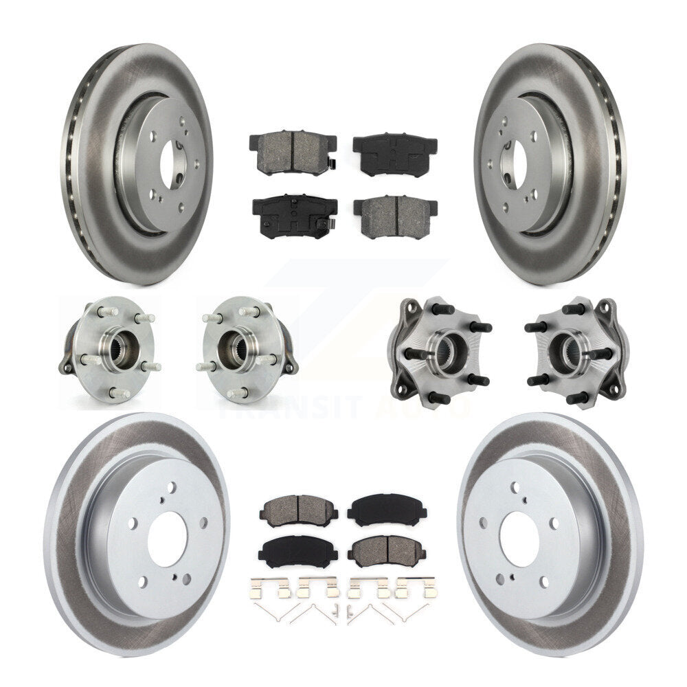 Hub Bearing Coated Brake Rotor Pads Front Rear Kit (10Pc) For Suzuki Kizashi AWD