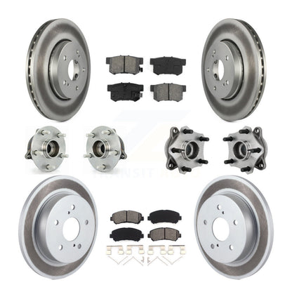 Hub Bearing Coated Brake Rotor Pads Front Rear Kit (10Pc) For Suzuki Kizashi AWD