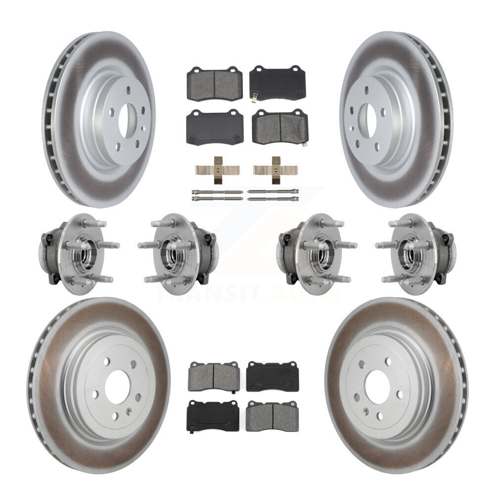 Hub Bearings Coated Disc Brake Rotors And Pads Front Rear Kit (10Pc) For Tesla S