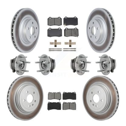 Hub Bearings Coated Disc Brake Rotors And Pads Front Rear Kit (10Pc) For Tesla S