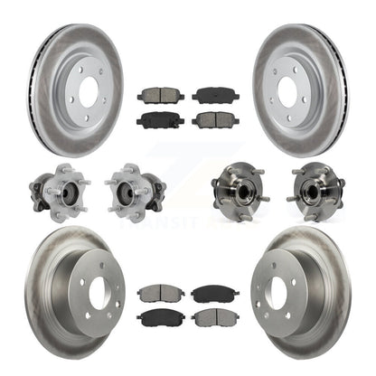 Hub Bearing Coated Disc Brake Rotor & Pads Front Rear Kit (10Pc) For Nissan Juke