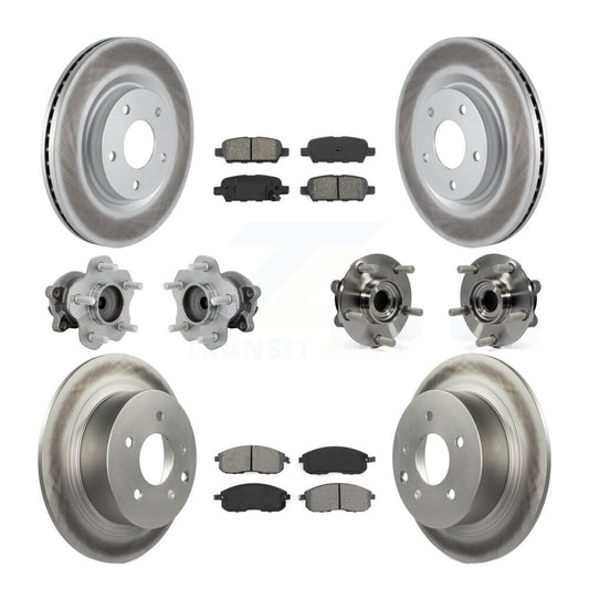 Hub Bearing Coated Disc Brake Rotor & Pads Front Rear Kit (10Pc) For Nissan Juke