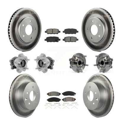 Hub Bearing Coat Brake Rotor Pad Front Rear Kit (10Pc) For 2011-2012 Nissan LEAF