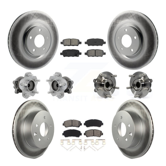 Hub Bearing Coated Disc Brake Rotor & Pads Front Rear Kit (10Pc) For Nissan Juke