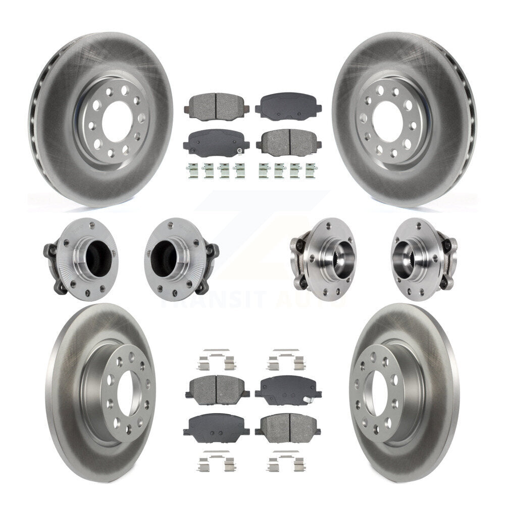 Hub Bearing Coated Brake Rotor Pads Front Rear Kit (10Pc) For Jeep Renegade Fiat