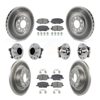 Hub Bearing Coated Brake Rotor Pads Front Rear Kit (10Pc) For Jeep Renegade Fiat
