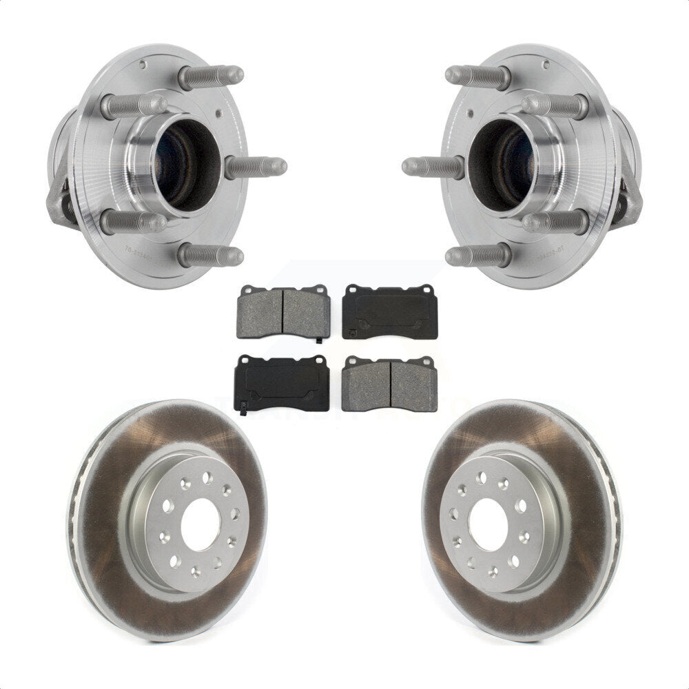 Hub Bearing Coat Brake Rotor Pad Front Kit For Chevrolet Camaro Cadillac CTS CT6