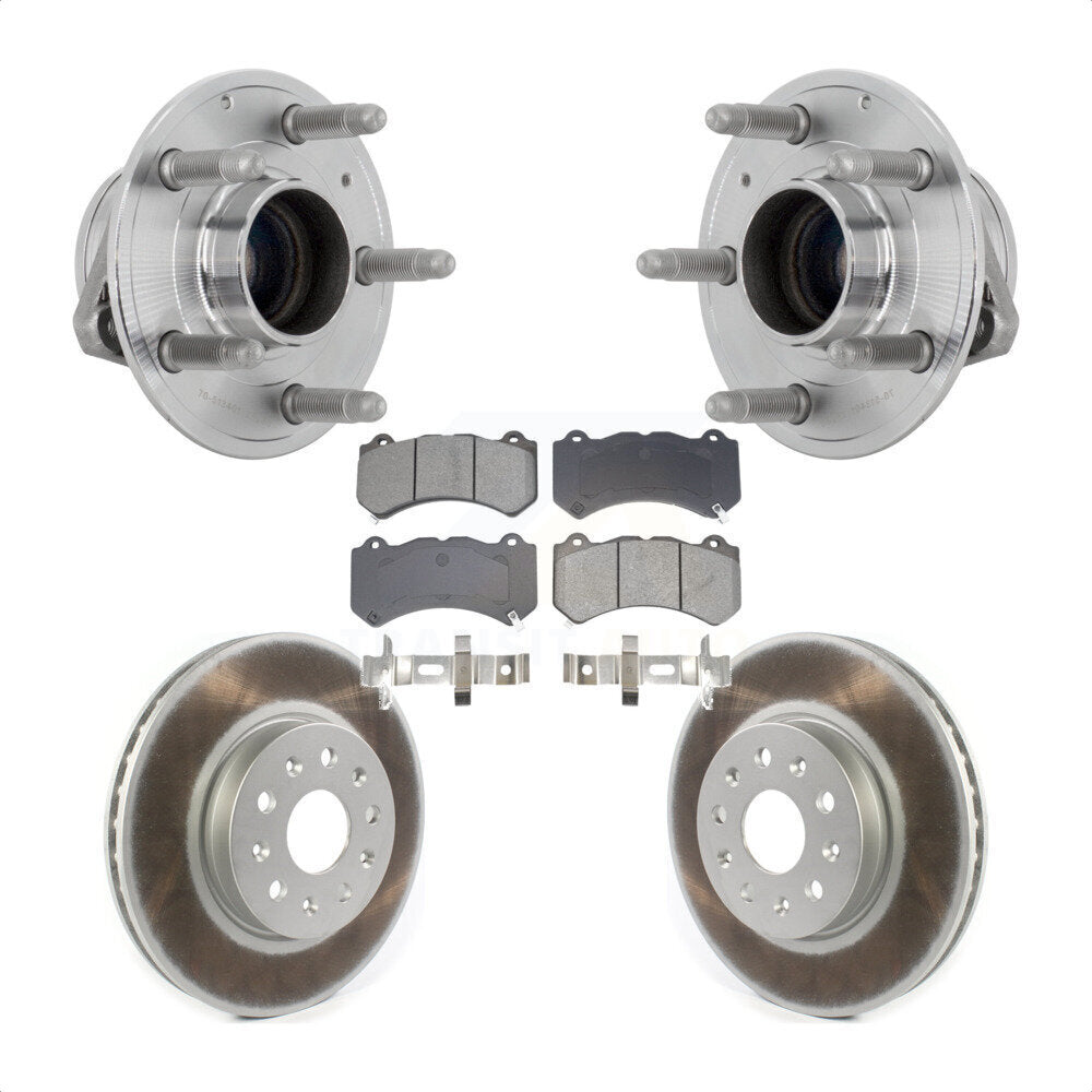 Hub Bearing Assembly Coated Brake Rotor Pad Front Kit For Chevrolet Camaro LT LS