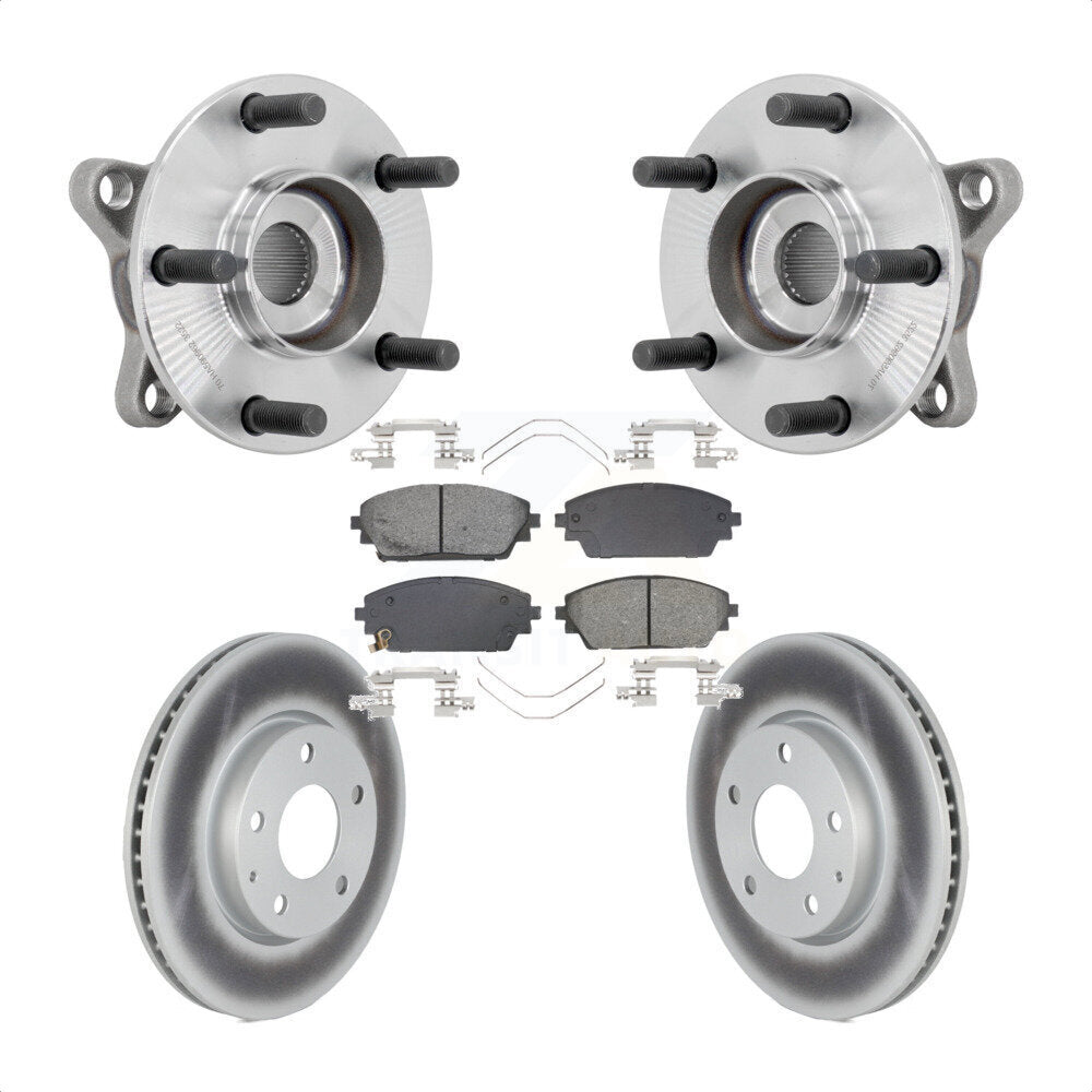 Hub Bearing Assembly Coated Brake Rotor Pads Front Kit For 2021-2022 Mazda 3 FWD