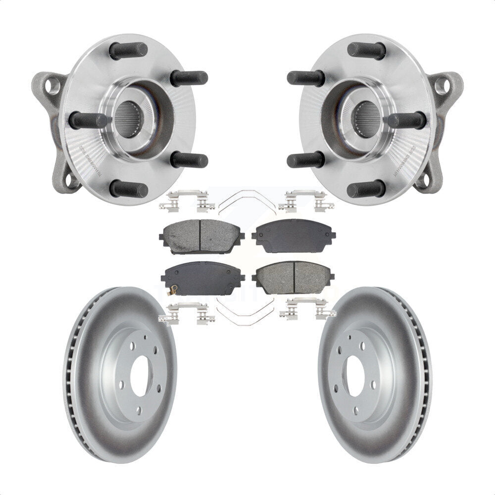 Hub Bearing Assembly Coated Brake Rotor Pads Front Kit For 2021-2022 Mazda 3 AWD