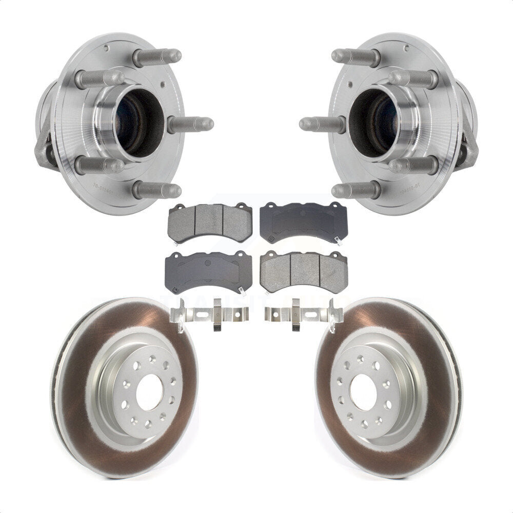 Hub Bearing Assembly Coated Disc Brake Rotor And Pads Front Kit For Cadillac CTS