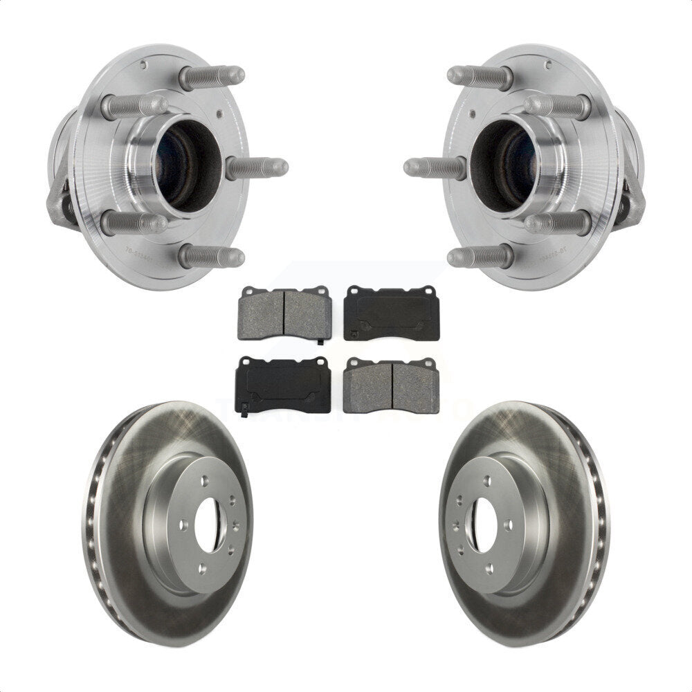 Hub Bearing Assembly Coated Disc Brake Rotor And Pads Front Kit For Cadillac ATS