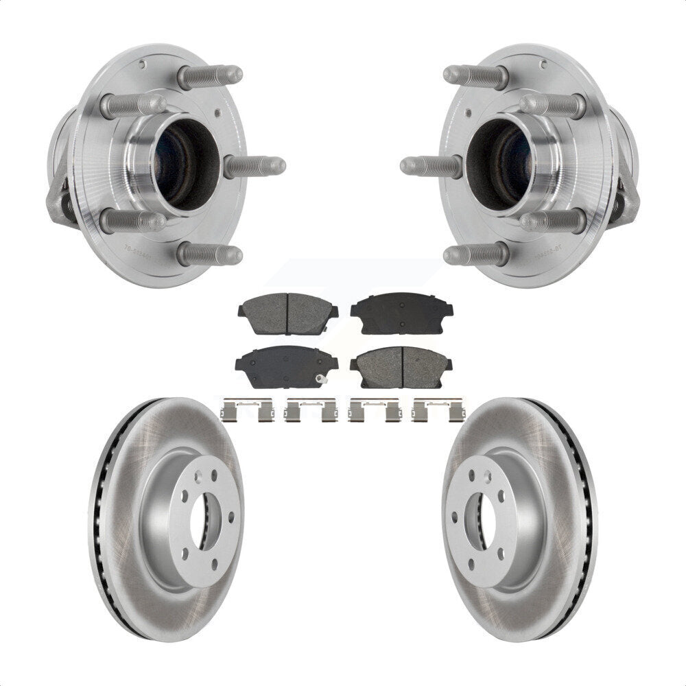 Hub Bearing Assembly Coated Disc Brake Rotor And Pads Front Kit For Cadillac ATS