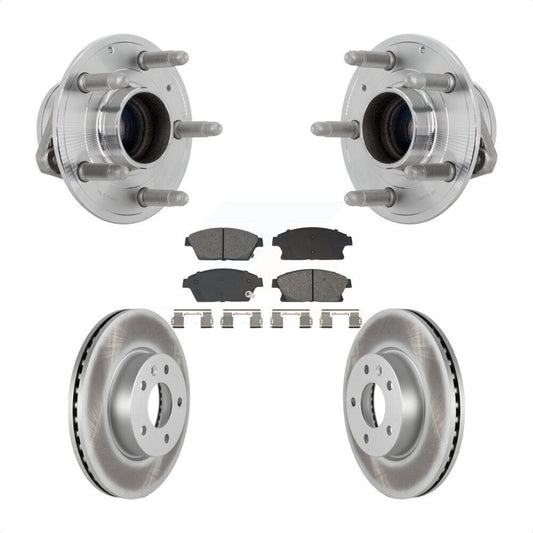 Hub Bearing Assembly Coated Disc Brake Rotor And Pads Front Kit For Cadillac ATS