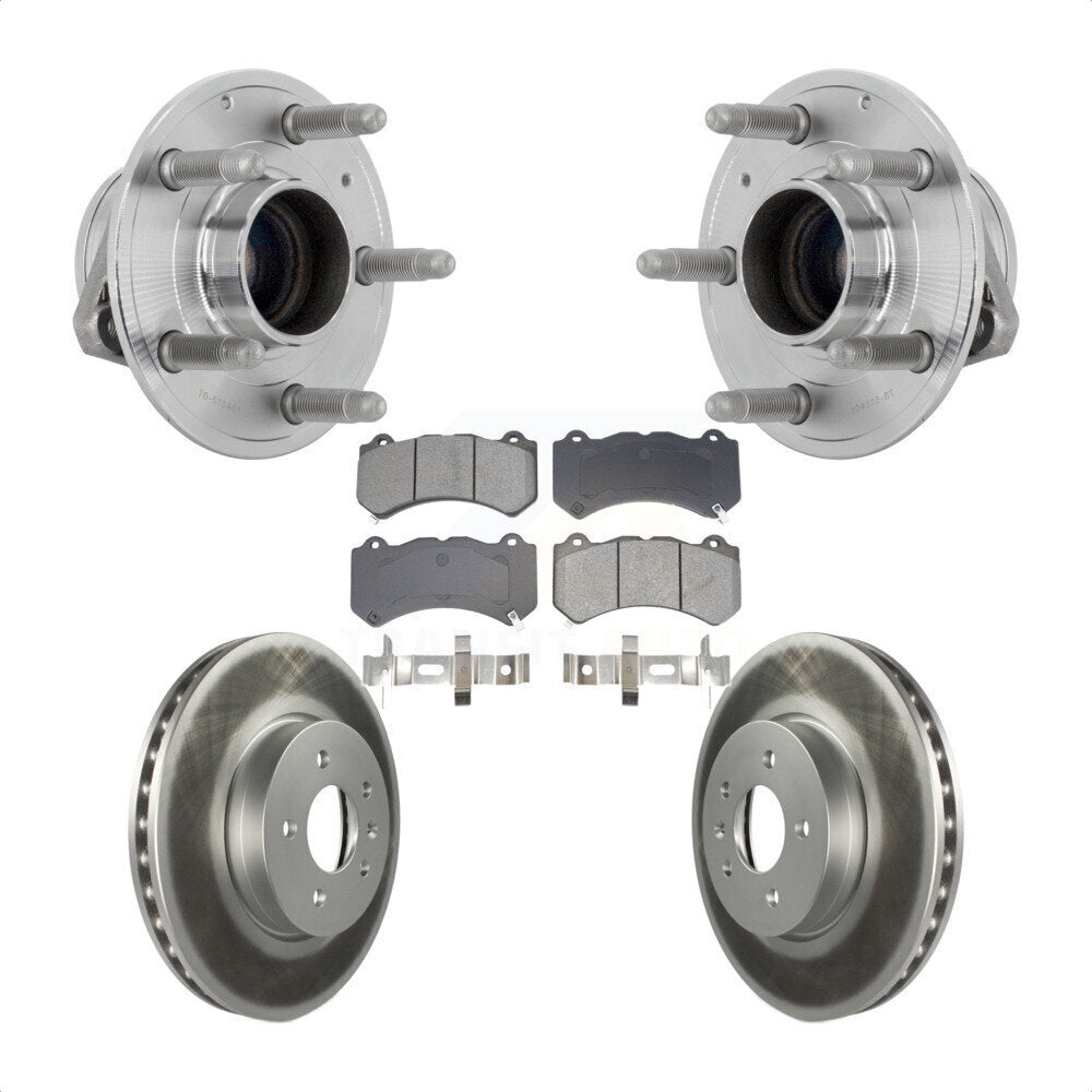 Hub Bearing Assembly Coat Brake Rotor Pads Front Kit For Cadillac ATS V with RWD