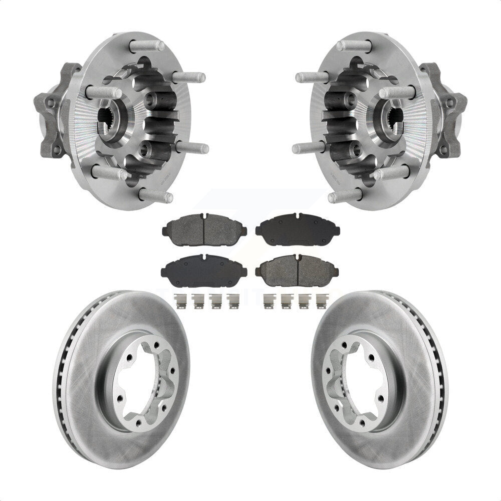 Hub Bearing Coat Brake Rotor Pads Front Kit For Ford Transit-250 Transit-350 AWD