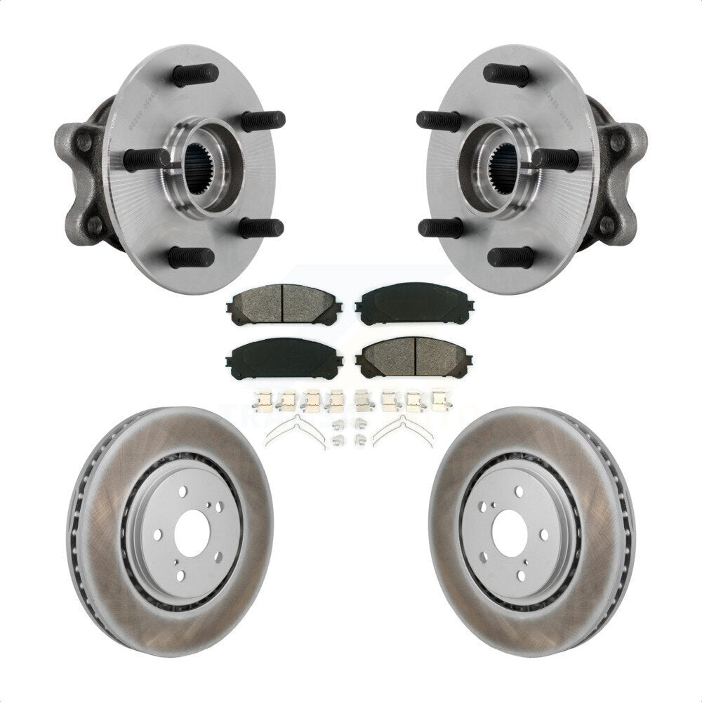 Hub Bearing Assembly Coat Brake Rotor Pads Front Kit For 2021-2023 Toyota Sienna